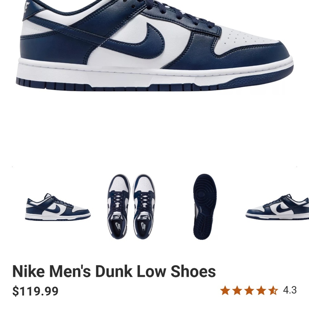 Nike Blue and White Sneakers Dunk Low oh so cool..
